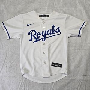 Nike Kids Royals White and Blue Baseball Jersey